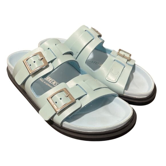 Birkenstock Shoes - Birkenstock St Barths Slides Mineral Blue Sandals Buckle Women Size 38/ US 7 NEW